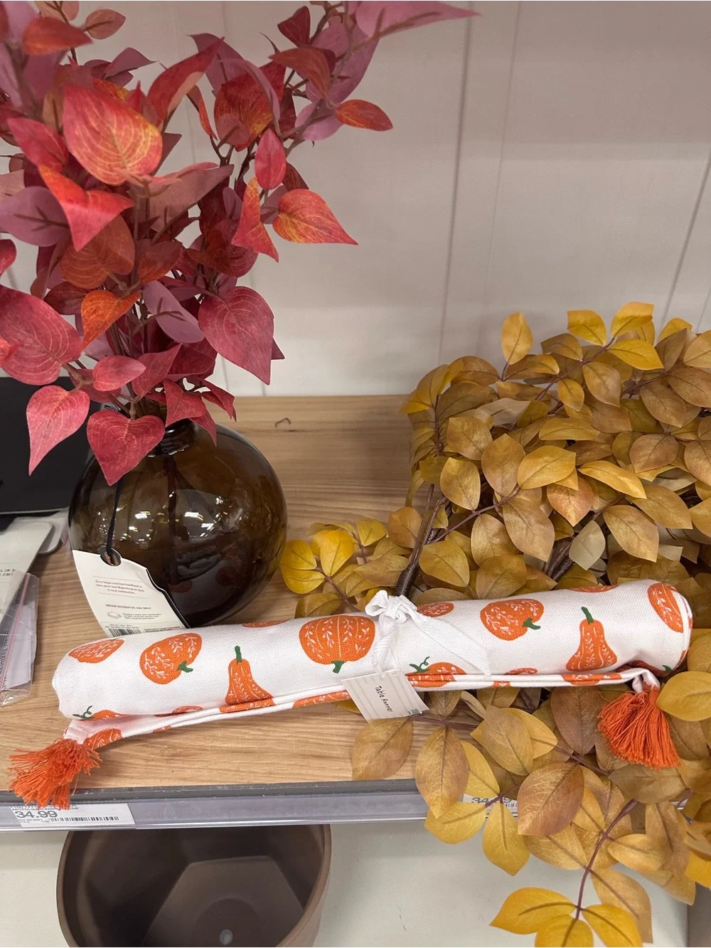 Pumpkin Print tablecloth Runner - 100% Cotton Fall Linen